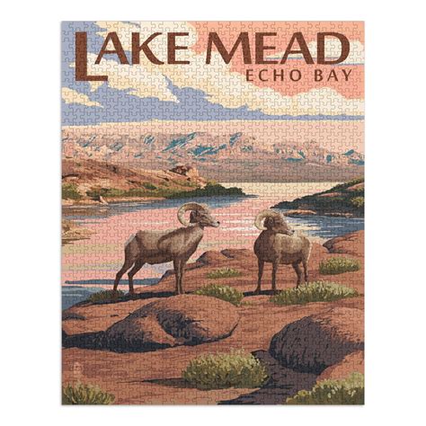 Lake Mead, Echo Bay, Bighorn Sheep (1000 Piece Puzzle, Size 19x27