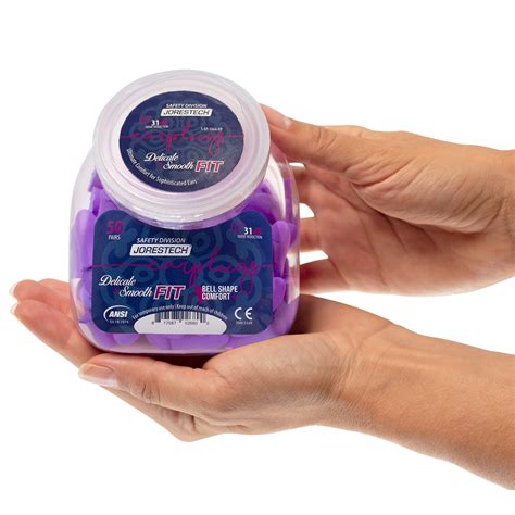 31 dB NRR Bell-Shape Soft Foam Earplugs - 50 Pairs - PinkFit Collectio