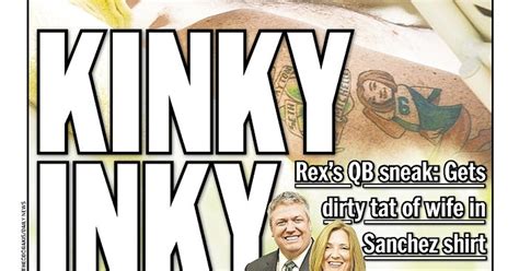 Rex Ryan has a tattoo of his wife wearing a Mark Sanchez jersey