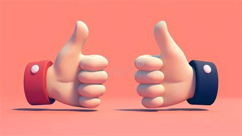 Two Cartoon Hands Giving Thumbs Up To Each Other. AI Generated Stock ...