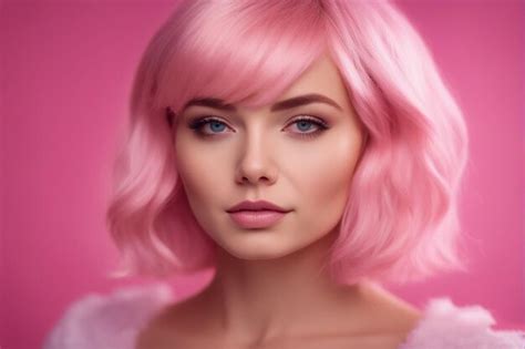 Premium Photo | A woman with pink hair and a pink hair