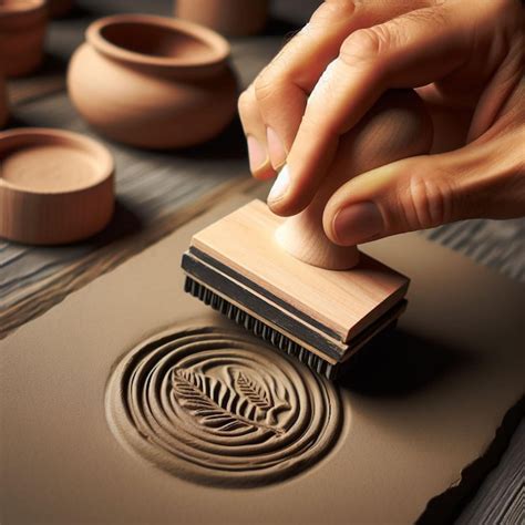 Premium Photo | Stamp on clay