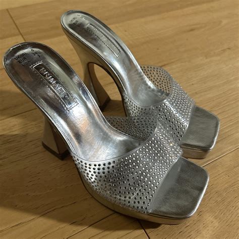 silver platform primark heels Size: 7 worn once 4... - Depop