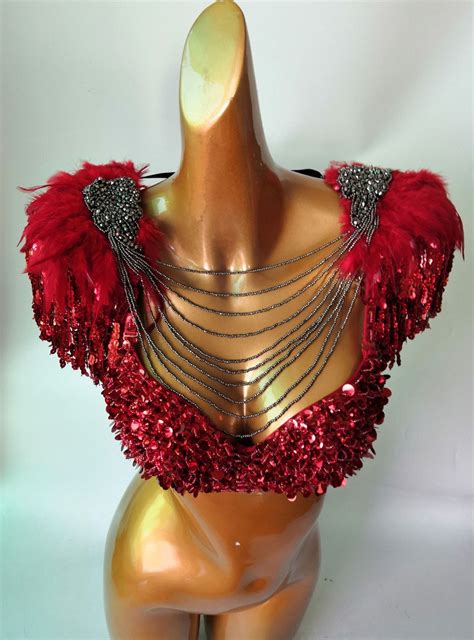 Gogo Dancing Squins Costume Beading Bra and Epaulettes Costume - Etsy
