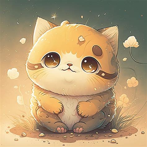 premium photo cute cat kawaii creative digital art