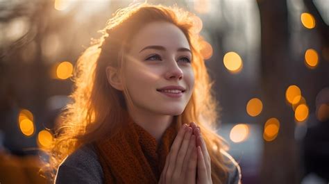 Premium AI Image | a close up of a person feeling grateful with a warm ...