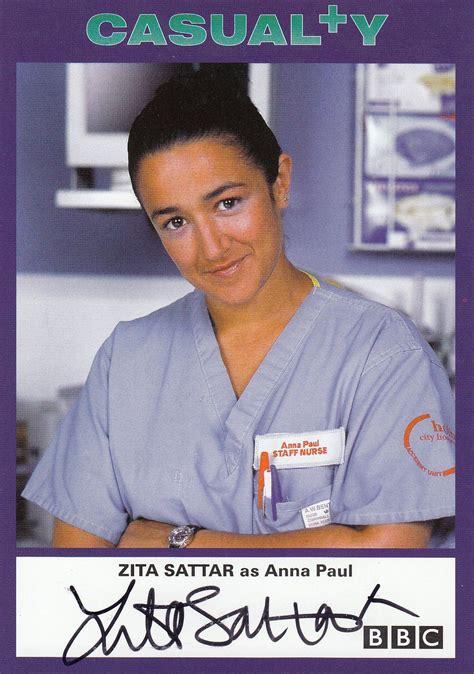 Zita Sattar as Anna Paul BBC Casualty Hand Signed Cast Card Photo
