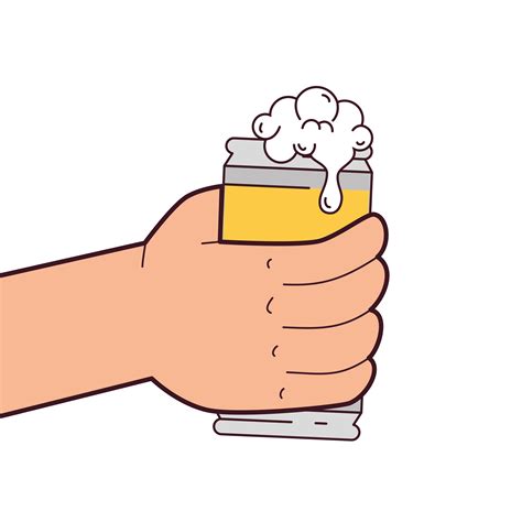 hand holding a beer can, on white background 6166385 Vector Art at Vecteezy