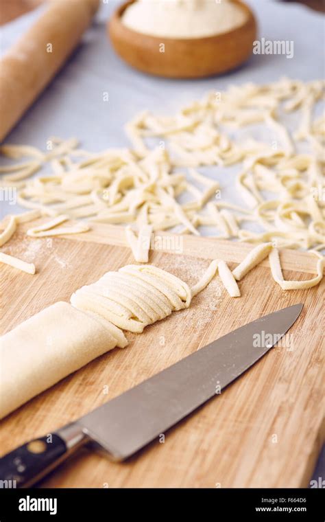 Handmade fettuccine pasta Stock Photo - Alamy