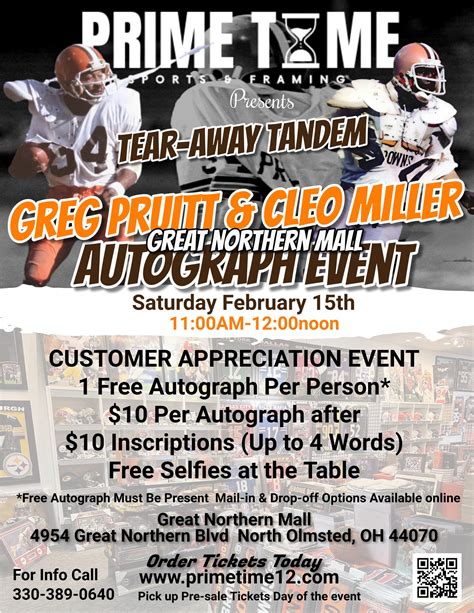 GREG PRUITT & CLEO MILLER FREE IN STORE AUTOGRAPH EVENT