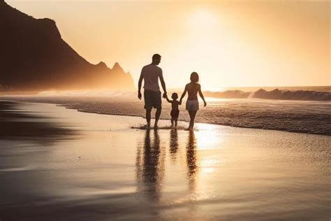 Family Beach Sunset Stock Photos, Images and Backgrounds for Free Download