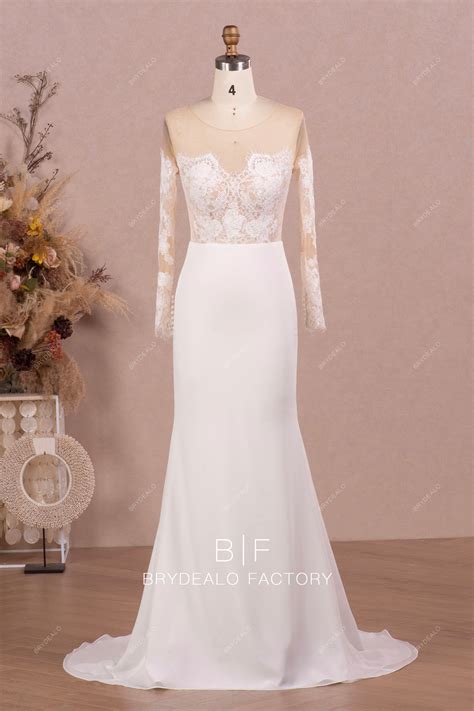 Eyelash Lace Chiffon Buttoned Back Mermaid Wedding Dress