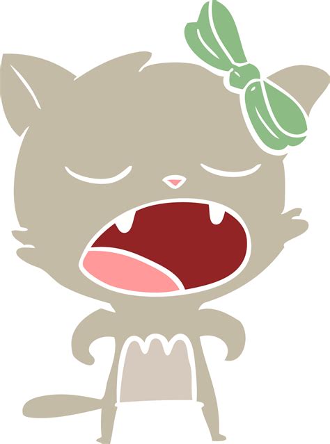 flat color style cartoon cat meowing 45237111 PNG
