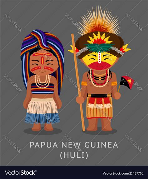 Papua new guinea huli tribe Royalty Free Vector Image