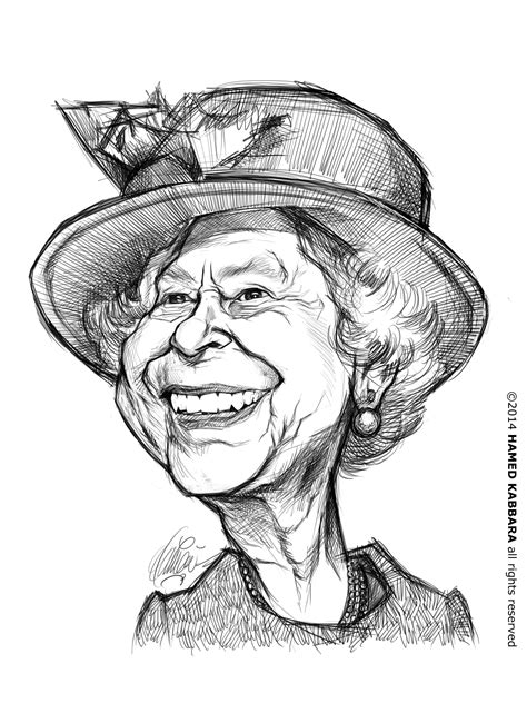 Queen Elizabeth Sketch at PaintingValley.com | Explore collection of ...