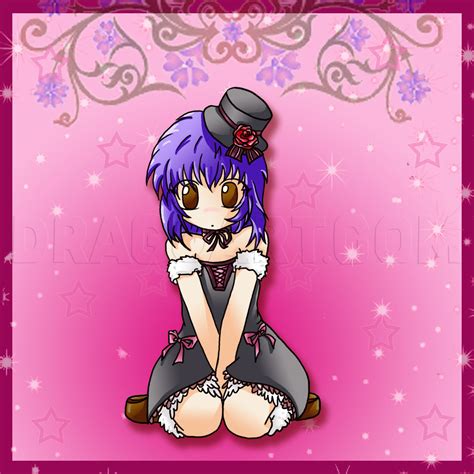 How To Draw Chibi Lorita Gothic Girl, Drawing, Step by Step, by