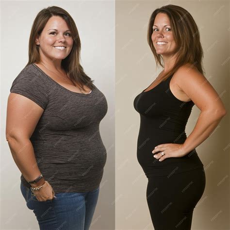 Before and After Womans 100Pound Weight Loss Journey | Premium AI