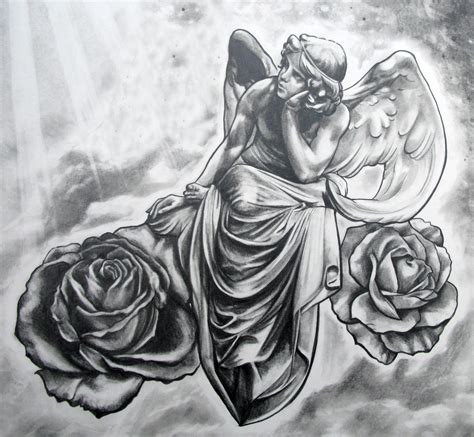 Angel Tattoo Sketch at PaintingValley.com | Explore collection of Angel Tattoo Sketch