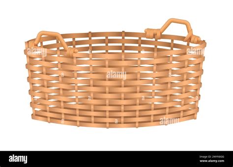 empty wicker basket container   handles vector