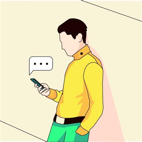 premium vector man replying text chat flat vector