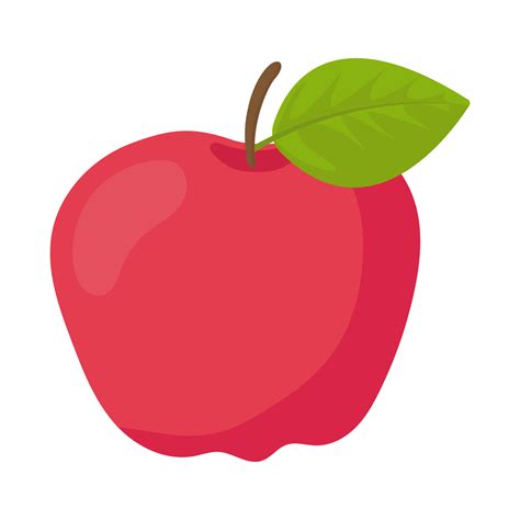 fruit red apple cartoon vector illustration isolated object