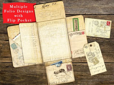 Neutral Post Card, Printable Folio, Junk Journal, Vintage, Neutral