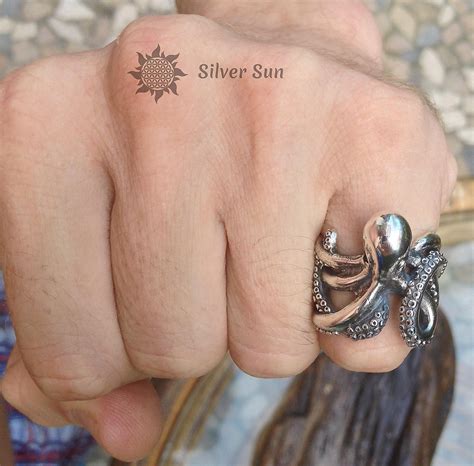 Sterling Silver Octopus Ring Jewelry Design Includes Branded Packaging