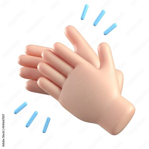 Cartoon 3d hands clapping, business hands giving applause 3d rendering Stock Illustration ...