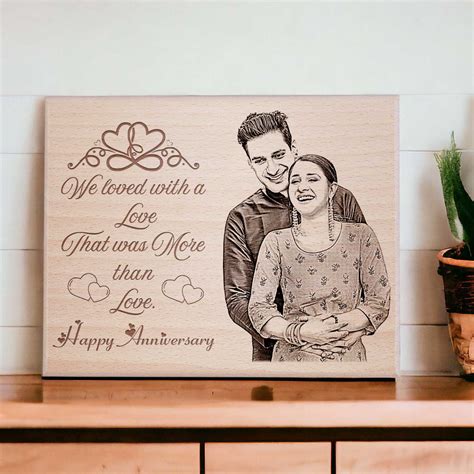 Customized Engraved Anniversary Gifts For Couples - Personalized Wooden Frame - Incredible Gifts