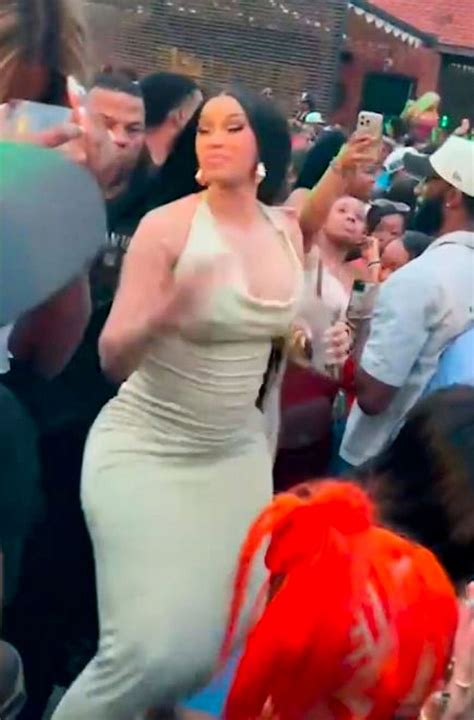 Cardi B spotted "twerking up a storm" while barefoot and carefree at