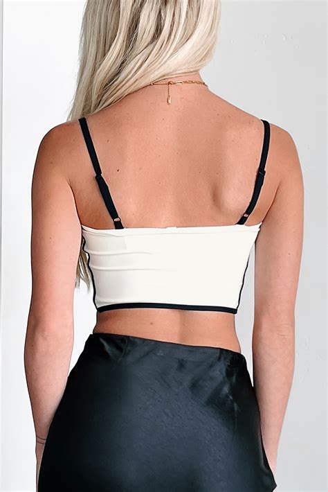 Unstoppable Energy Contrast Trim Brami Crop Top (Cream) · NanaMacs