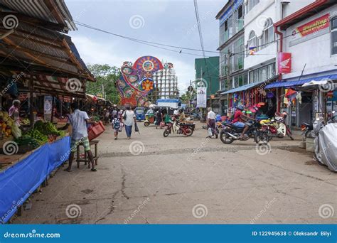 Panadura, Sri Lanka - May 10, 2018: Market Street in Panadura City ...