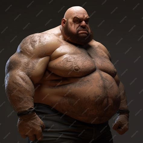 A giant strong man fat and uggly realistic high quality skin | Premium