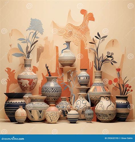 Intertwined Legacy: Pottery Weaving Cultural Narratives Stock Image