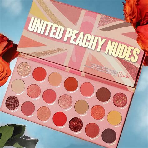RUDE COSMETICS United Peachy Nudes - 21 Pressed Pigment Shadows Palette
