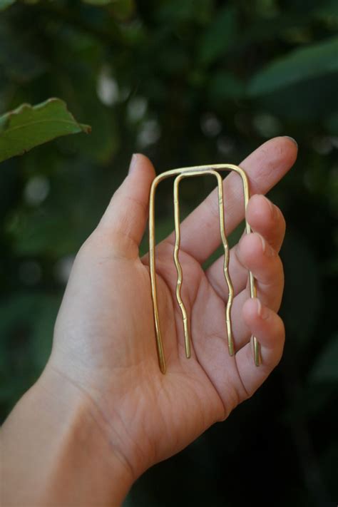 Metal Hair Comb Minimalist Hair Pick 4 Prong Hair Fork Hair Pin ...