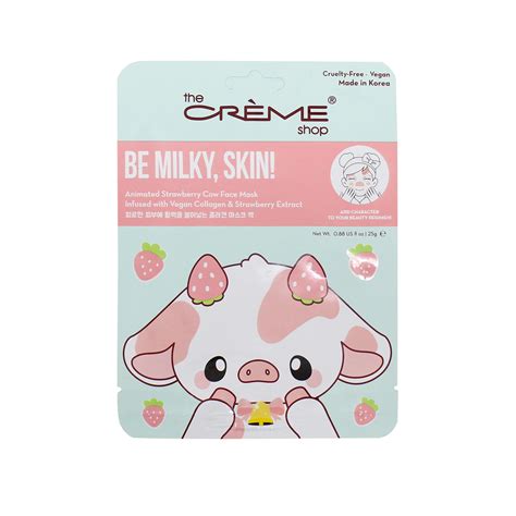 The Crème Shop Be Milky, Skin! Animated Strawberry Cow Face Mask - Shop