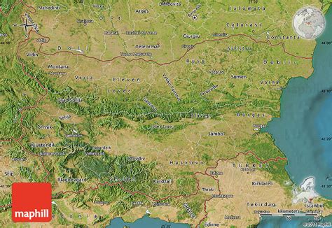 Satellite Map of Bulgaria