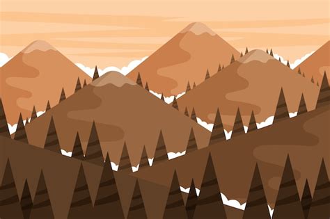 vector flat mountain landscape