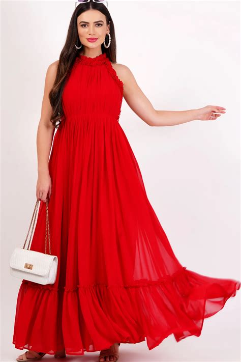 halter neck red dresses 6