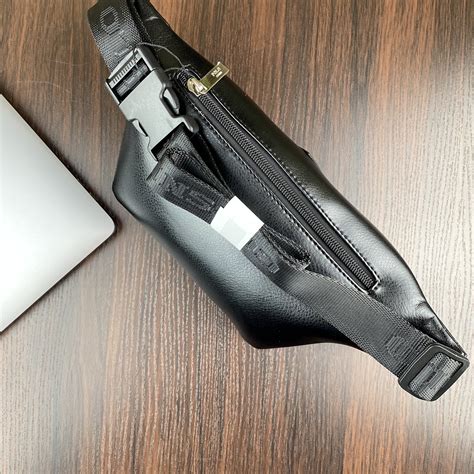 Стильная небольшая мужская сумка бананка с эко кожи POLO B161 BLACK