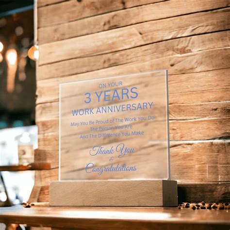 Work Anniversary Certificate Work Anniversary Plaque Years - Etsy