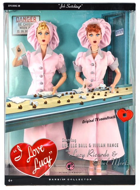 Mattel Barbie Pink Label I Love Lucy & Ethel Dolls Job Switching 2008