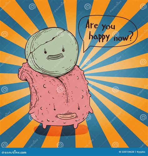 Pill and Her Friend Tongue on a Walk Stock Vector - Illustration of