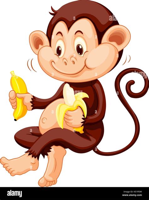 Two Cartoon Monkeys With Bananas