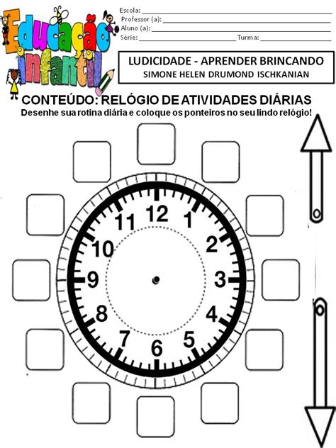 Atividade Relógio 4 Ano
