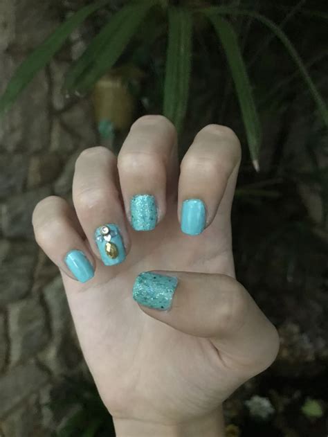 Unha Verde Agua Com Glitter - Unha verde água com glitter e pedras bonita e fácil de fazer 💅🏻 | Unhas ...