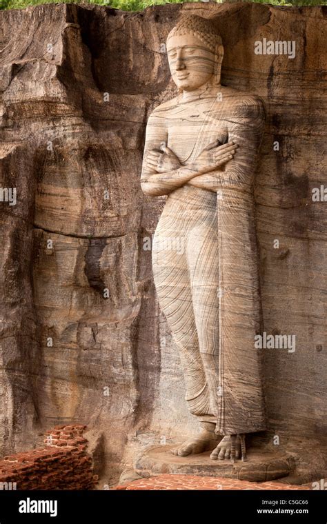 Historical stone Buddha statue, Gal Vihara, Polonnaruwa, Unesco World ...