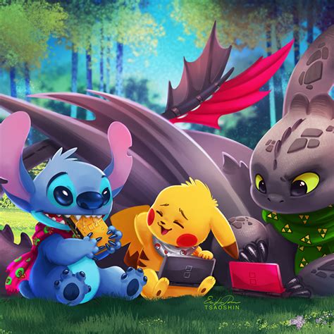 Download Crossover Stitch (Lilo & Stitch) Pikachu Toothless (How To ...