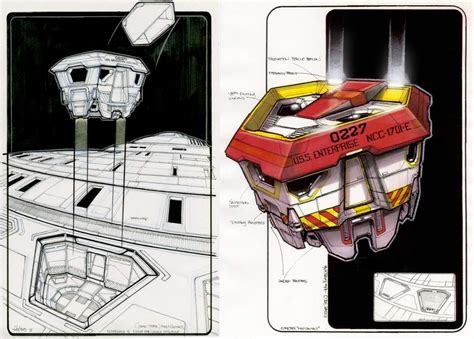 Starfleet ships — Enterprise E escape pod concepts by John Eaves (I...